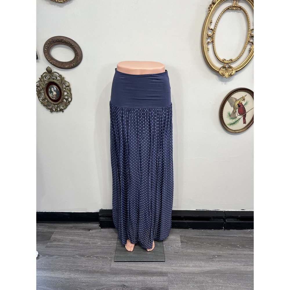 Italian Silk Blend Polka Dot Convertible Maxi Skirt Dress Size S